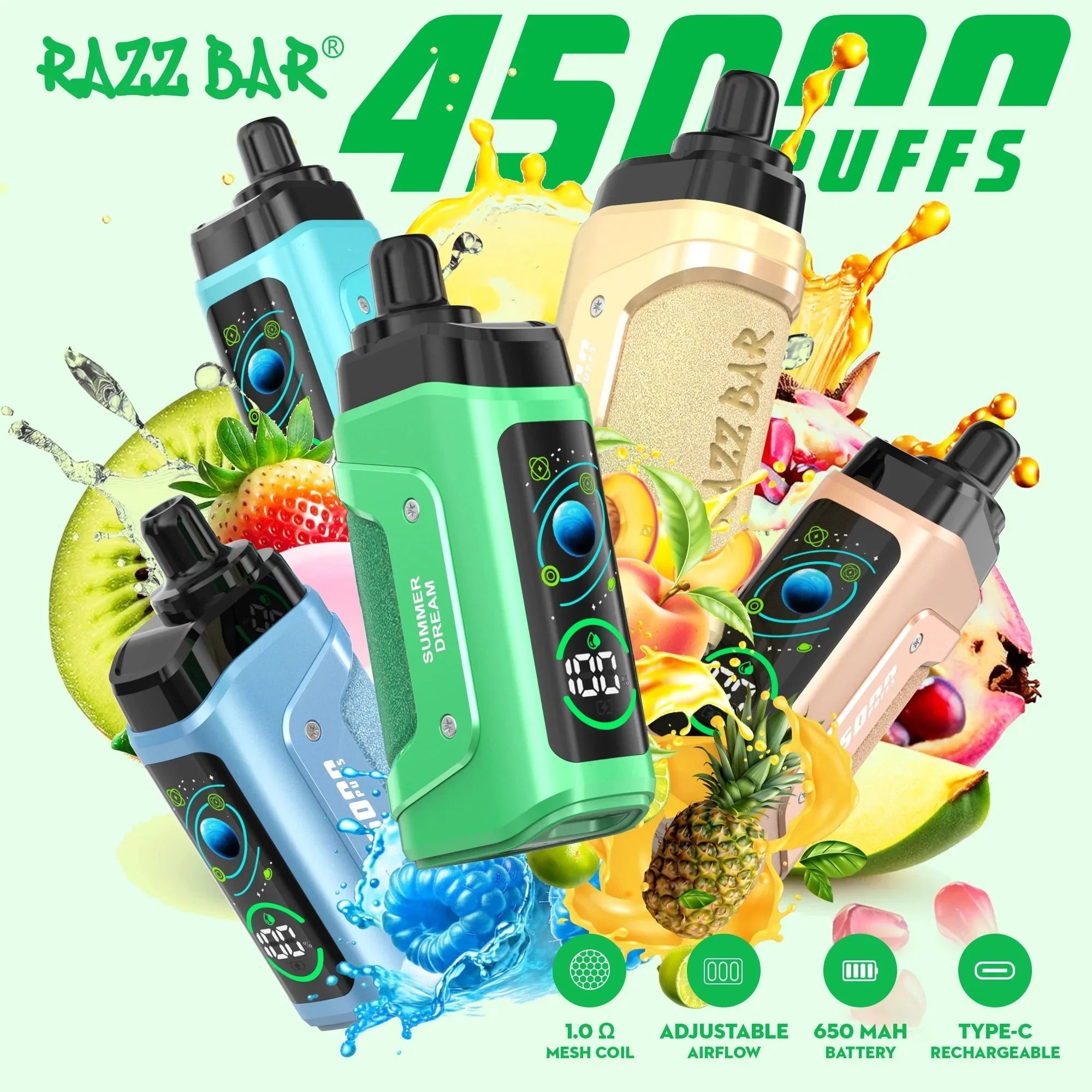 Caja Vapers Desechable Razz Bar 45000 Puffs 45k - Mi tienda