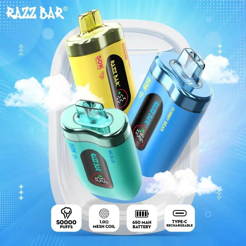 Caja Vapers Desechable Razz Bar 50000 Puffs 50k - Mi tienda