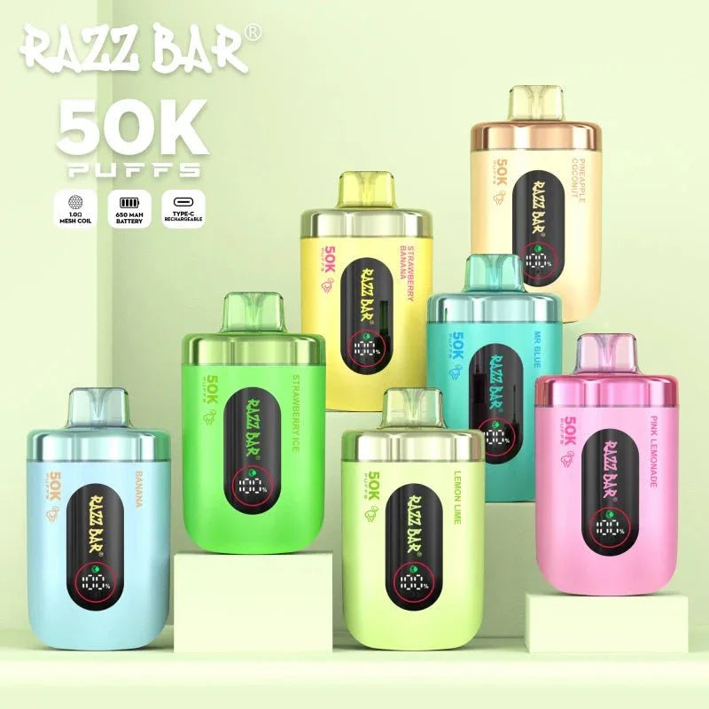 Caja Vapers Desechable Razz Bar 50000 Puffs 50k - Mi tienda